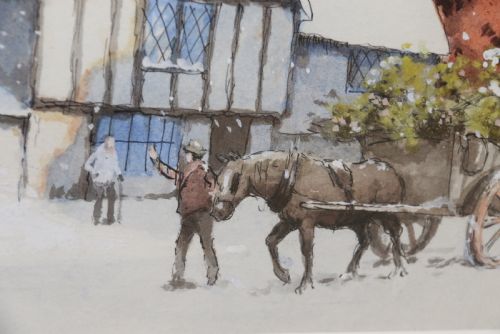 A PAIR OF 1930S WATERCOLOURS BY ERNEST UDEN OF SNOWY LANDSCAPES - ADDITIONAL PHOTO 6