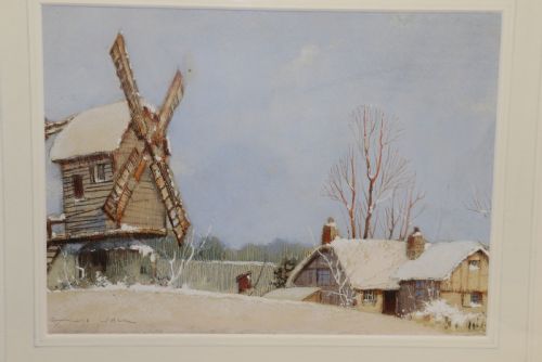A PAIR OF 1930S WATERCOLOURS BY ERNEST UDEN OF SNOWY LANDSCAPES - ADDITIONAL PHOTO 12