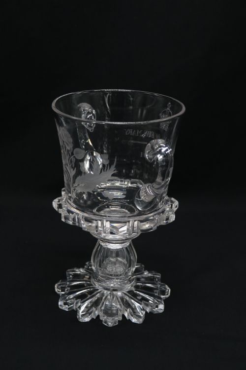 ENGLISH COMMEMORATIVE GLASS GOBLET FOR THE CORONATION OF GEORGE V 1911 VERY RARE - ADDITIONAL PHOTO 3