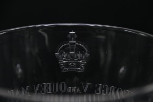 ENGLISH COMMEMORATIVE GLASS GOBLET FOR THE CORONATION OF GEORGE V 1911 VERY RARE - ADDITIONAL PHOTO 5