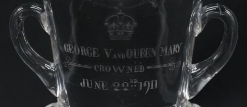 ENGLISH COMMEMORATIVE GLASS GOBLET FOR THE CORONATION OF GEORGE V 1911 VERY RARE - ADDITIONAL PHOTO 12