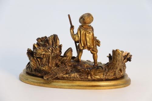A FRENCH GILT BRONZE INKSTAND OF SMALL PROPORTIONS CIRCA 1860 - ADDITIONAL PHOTO 7