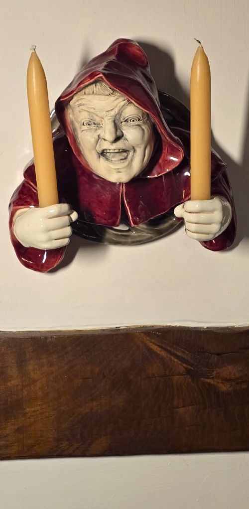 WALL HANGING CANDELABRA POTTERY MONK CIRCA 1910 - ADDITIONAL PHOTO 4