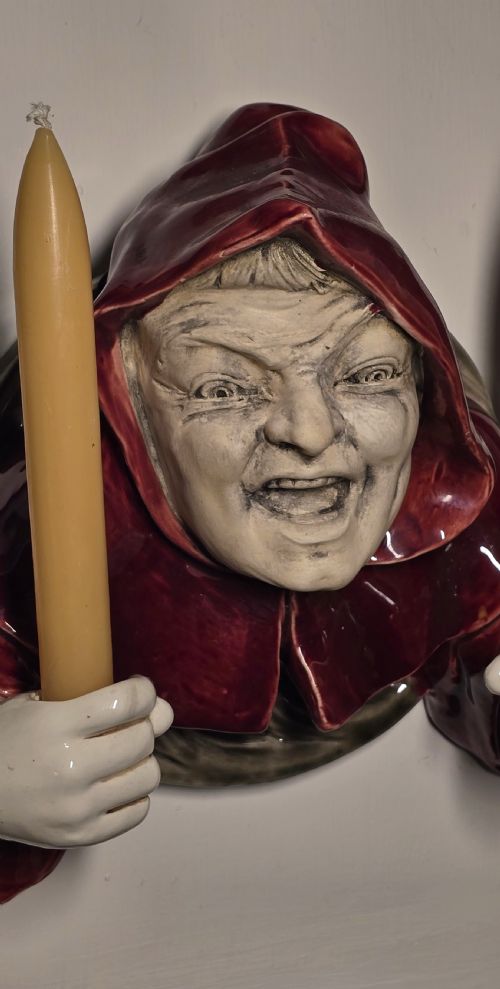 WALL HANGING CANDELABRA POTTERY MONK CIRCA 1910 - ADDITIONAL PHOTO 6