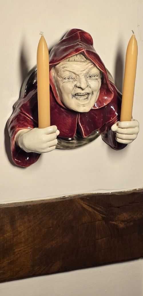 WALL HANGING CANDELABRA POTTERY MONK CIRCA 1910 - ADDITIONAL PHOTO 8