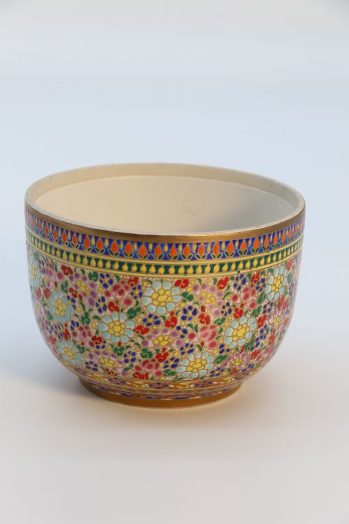 ASIAN ENAMEL AND POTTERY JAR AND COVER CIRCA 1930 - ADDITIONAL PHOTO 9