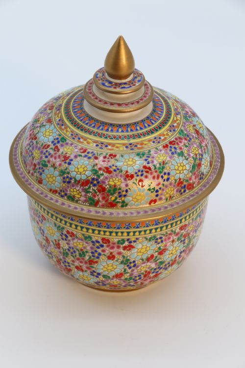 ASIAN ENAMEL AND POTTERY JAR AND COVER CIRCA 1930 - ADDITIONAL PHOTO 11