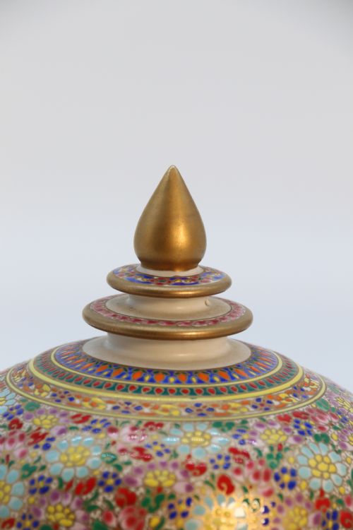 ASIAN ENAMEL AND POTTERY JAR AND COVER CIRCA 1930 - ADDITIONAL PHOTO 14