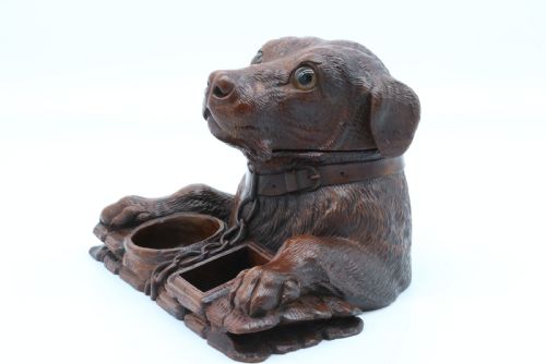 A LARGE BLACK FOREST CARVED DOG TOBACCO BOX CIRCA 1860 - ADDITIONAL PHOTO 8