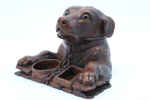 A LARGE BLACK FOREST CARVED DOG TOBACCO BOX CIRCA 1860 - ADDITIONAL PHOTO 9