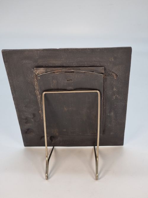 A FRENCH AESTHETIC MOVEMENT PEWTER FRAME WITH A FLORAL WATERCOLOUR PAINTING - ADDITIONAL PHOTO 10