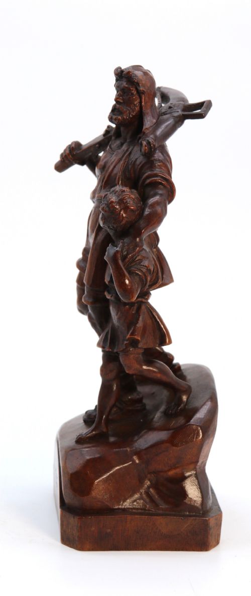 BLACK FOREST WALNUT CARVING OF WILLIAM TELL CIRCA 1900 - ADDITIONAL PHOTO 5
