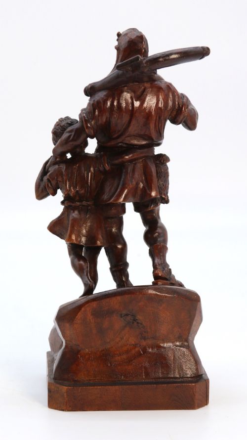 BLACK FOREST WALNUT CARVING OF WILLIAM TELL CIRCA 1900 - ADDITIONAL PHOTO 6