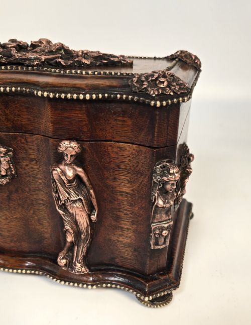 A FRENCH TEA CADDY BY TAHAN OF PARIS MADE FROM OAK CIRCA 1880 - ADDITIONAL PHOTO 23