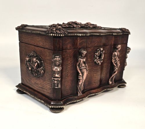 A FRENCH TEA CADDY BY TAHAN OF PARIS MADE FROM OAK CIRCA 1880 - ADDITIONAL PHOTO 25