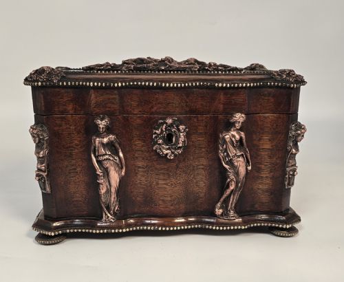 A FRENCH TEA CADDY BY TAHAN OF PARIS MADE FROM OAK CIRCA 1880 - ADDITIONAL PHOTO 26