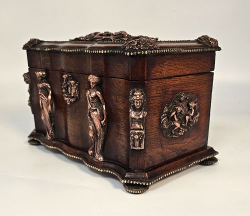 A FRENCH TEA CADDY BY TAHAN OF PARIS MADE FROM OAK CIRCA 1880 - ADDITIONAL PHOTO 27