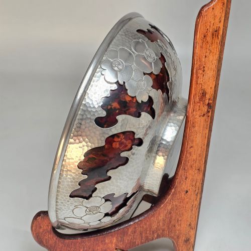 fig 2. A pierced pewter bowl with a marbled Bakelite liner from the Art Deco period