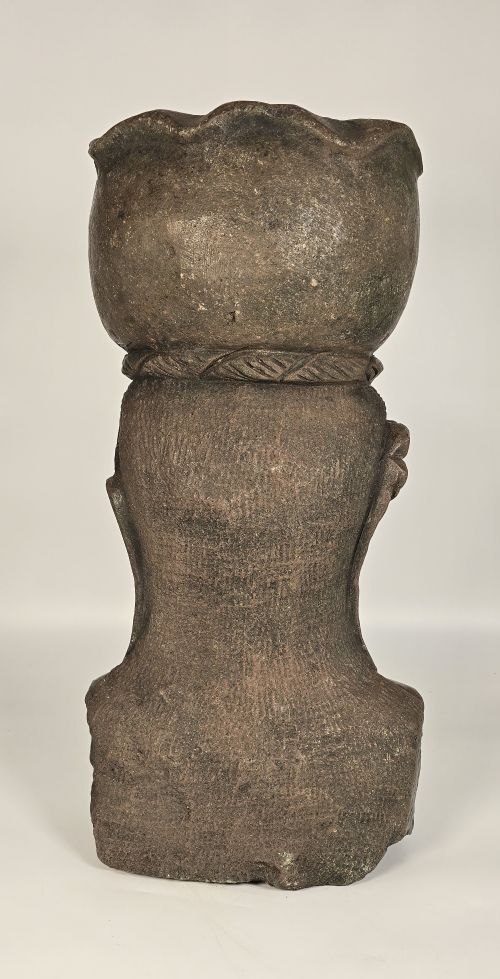INDIAN STONE GARDEN PLANTER OR BUST RAJ PERIOD CIRCA 1920 - ADDITIONAL PHOTO 4
