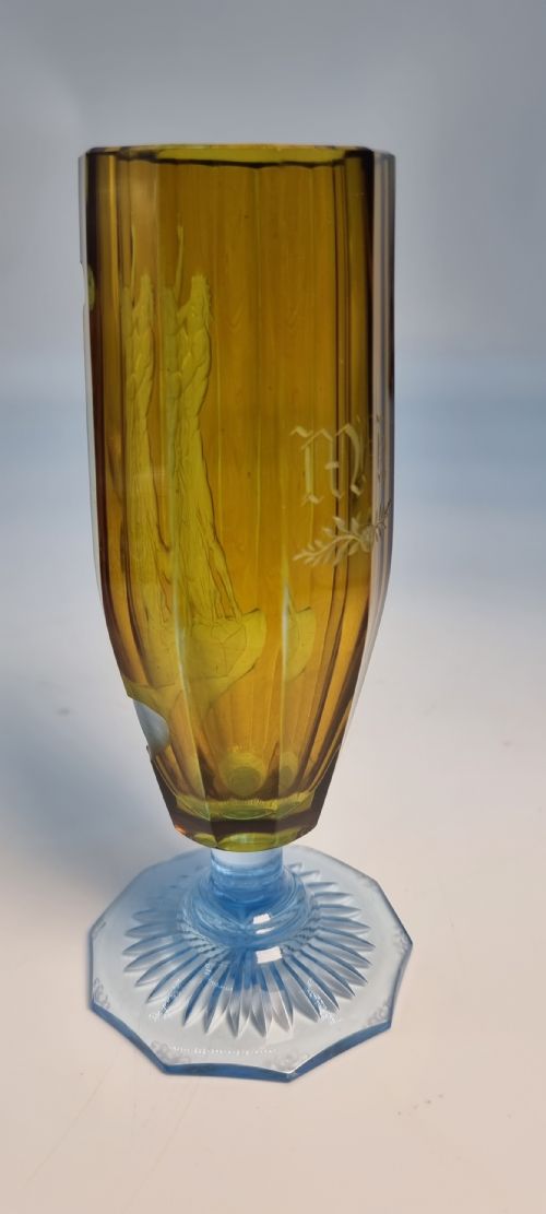 ENGLISH INTAGLIO ENGRAVED STEMMED GOBLET CIRCA 1880 - ADDITIONAL PHOTO 4