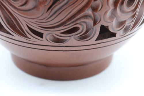 CHINESE YIXING RETICULATED 19TH CENTURY PAIR OF POTTERY VASES - ADDITIONAL PHOTO 10