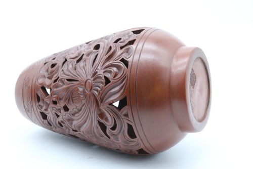 CHINESE YIXING RETICULATED 19TH CENTURY PAIR OF POTTERY VASES - ADDITIONAL PHOTO 18