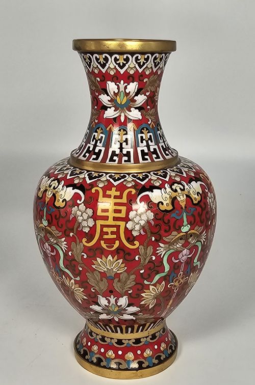 PAIR OF CHINESE CLOISONN AND ENAMEL VASES HIGHLY DECORATIVE - ADDITIONAL PHOTO 8