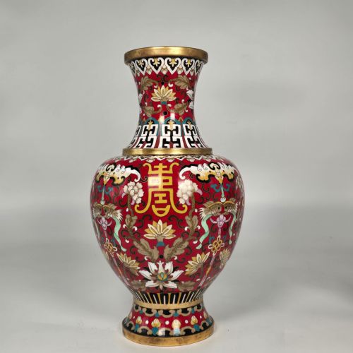 PAIR OF CHINESE CLOISONN AND ENAMEL VASES HIGHLY DECORATIVE - ADDITIONAL PHOTO 4