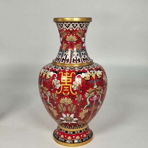 PAIR OF CHINESE CLOISONN AND ENAMEL VASES HIGHLY DECORATIVE - ADDITIONAL PHOTO 10