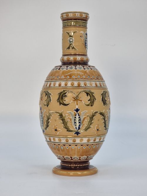A PAIR OF GERMAN METTLACH POTTERY VASES CIRCA 1890 - ADDITIONAL PHOTO 4