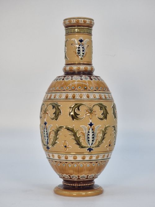 A PAIR OF GERMAN METTLACH POTTERY VASES CIRCA 1890 - ADDITIONAL PHOTO 5