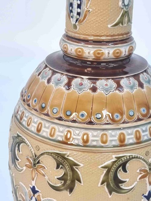 A PAIR OF GERMAN METTLACH POTTERY VASES CIRCA 1890 - ADDITIONAL PHOTO 8