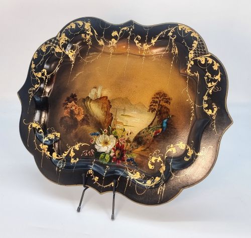 PAPIER MCH TRAY ENGLISH CIRCA 1840 - ADDITIONAL PHOTO 2