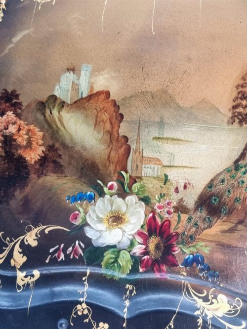 PAPIER MCH TRAY ENGLISH CIRCA 1840 - ADDITIONAL PHOTO 4