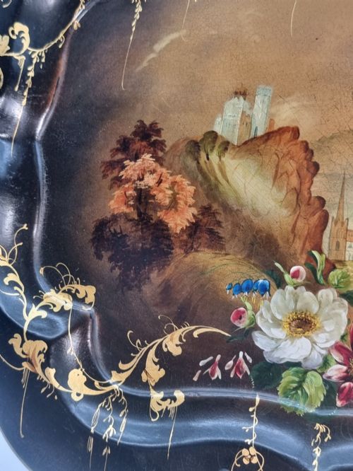 PAPIER MCH TRAY ENGLISH CIRCA 1840 - ADDITIONAL PHOTO 5
