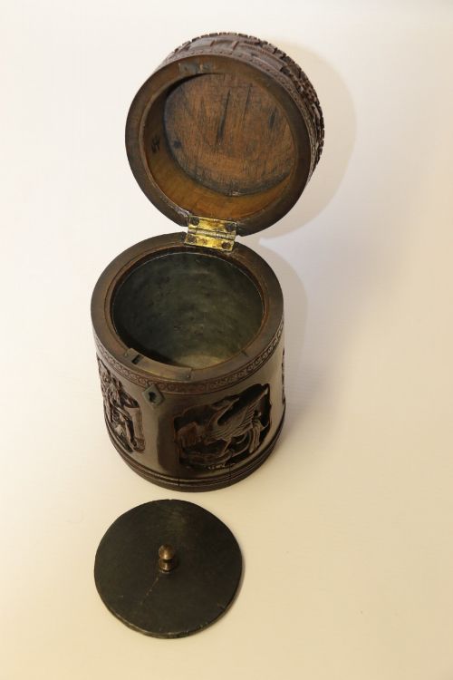 A 19TH CENTURY CARVED CHINESE BAMBOO TEA CADDY C1890 - ADDITIONAL PHOTO 10