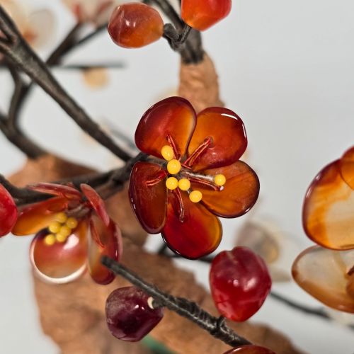 A CHINESE CLOISONN AND CARVED HARDSTONE PRUNUS BONSAI TREE - ADDITIONAL PHOTO 5