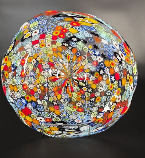 A LARGE MURANO MILLEFIORI GLASS BOWL C1930 - ADDITIONAL PHOTO 3
