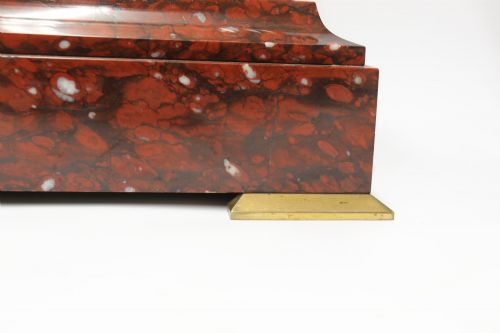 FRENCH MARBLE CLOCK GARNITURE BY SAMUEL MARTI - ADDITIONAL PHOTO 3