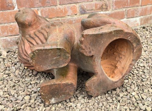 A LARGE PAIR OF ITALIAN HAND SCULPTED TERRACOTTA LIONS C1910 - ADDITIONAL PHOTO 11