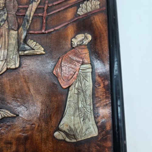 A 19TH C CHINESE CARVED STONE FRAMED PICTURE - ADDITIONAL PHOTO 5