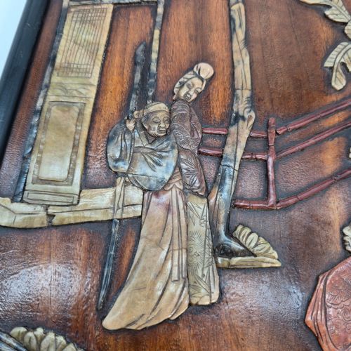 A 19TH C CHINESE CARVED STONE FRAMED PICTURE - ADDITIONAL PHOTO 6