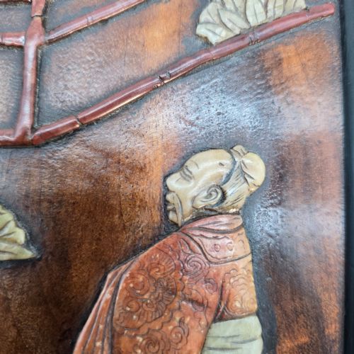 A 19TH C CHINESE CARVED STONE FRAMED PICTURE - ADDITIONAL PHOTO 11