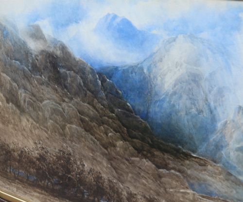 19TH CENTURY WATERCOLOUR THE PASS OF LLANBERIS NORTH WALES BY HENRY MARTIN POPE - ADDITIONAL PHOTO 3