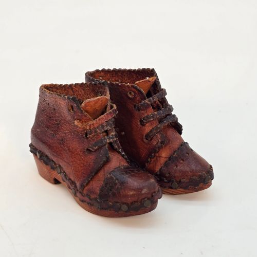 A Rare Pair of Miniature 19th C Clogs Hand Made in England Circa 1880