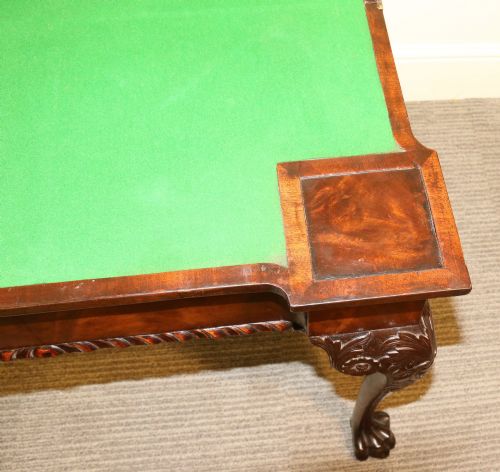 18TH CENTURY IRISH MAHOGANY CONCERTINA ACTION CARD TABLE CIRCA 1750 - ADDITIONAL PHOTO 3