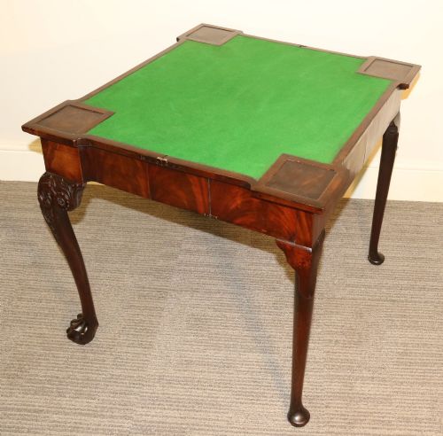 18TH CENTURY IRISH MAHOGANY CONCERTINA ACTION CARD TABLE CIRCA 1750 - ADDITIONAL PHOTO 4
