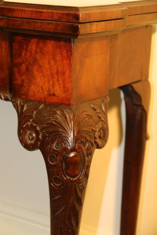 18TH CENTURY IRISH MAHOGANY CONCERTINA ACTION CARD TABLE CIRCA 1750 - ADDITIONAL PHOTO 7