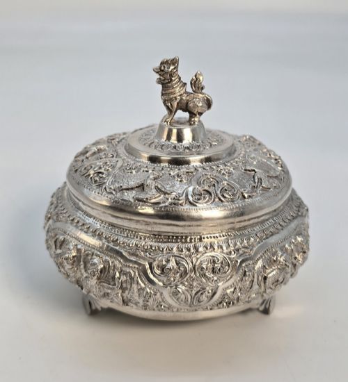 Raj Period Indian Silver Jar and Cover Circa 1900