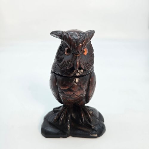 A RARE SWISSBLACK FOREST OWL MATCH HOLDER - ADDITIONAL PHOTO 1